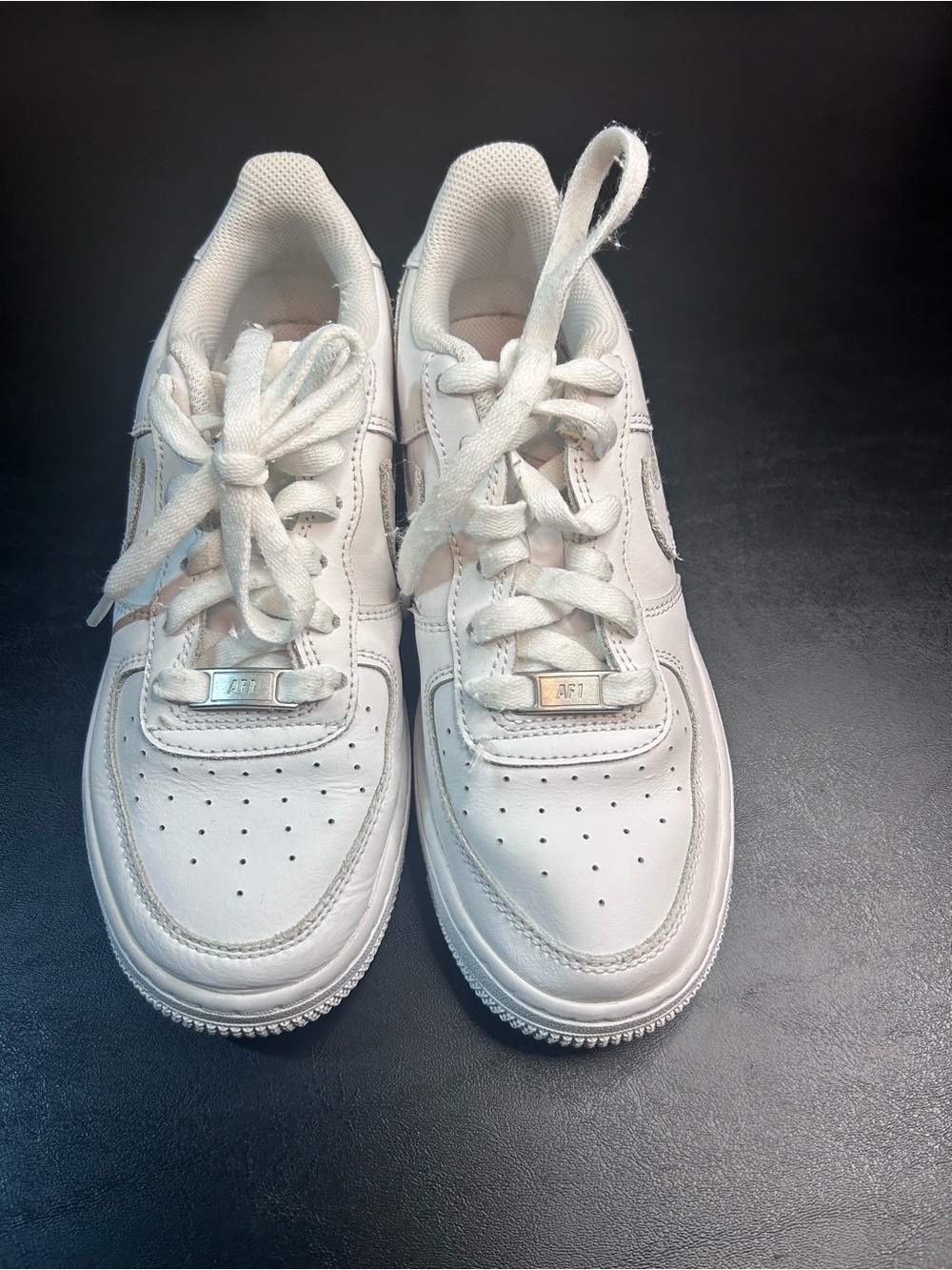 Nike Kids White Leather Sneakers - Classic AF1 Style